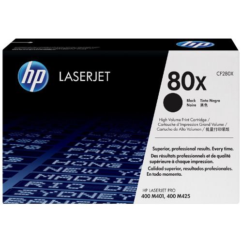 HP 80X Black High Yield Genuine Toner Cartridge (CF280X)