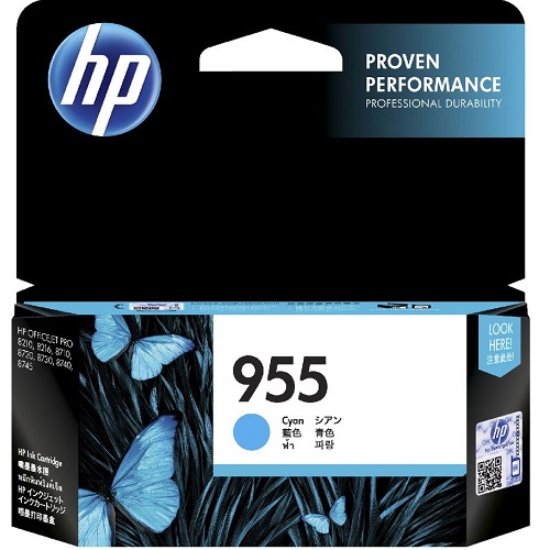 HP 955 Cyan Genuine Ink Cartridge (L0S51AA)