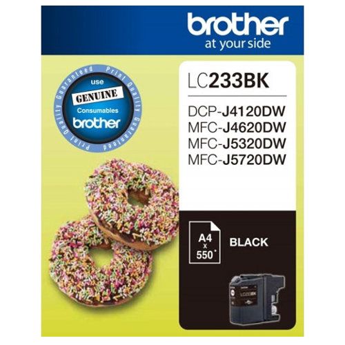 Brother LC233BK Black Genuine Ink Cartridge