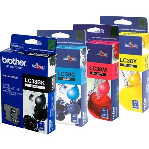 4 Pack Brother LC38 Genuine Ink Cartridges