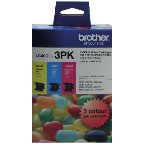 3 Pack Brother LC40CL Genuine Ink Cartridges