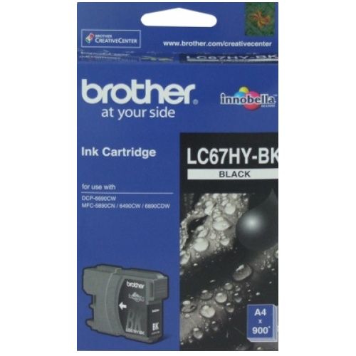 Brother LC67HY-BK Black High Yield Genuine Ink Cartridge