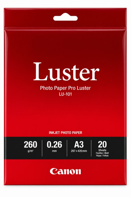 Canon LU 101 Pro Luster Photo Paper A3 20 Sheets Canon LU 101 Pro Luster Photo Paper A3 20 Sheets