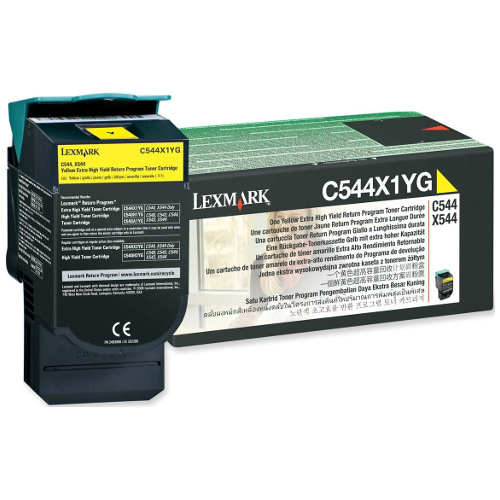 Lexmark C544X1YG Yellow Extra High Yield Genuine Toner Cartridge