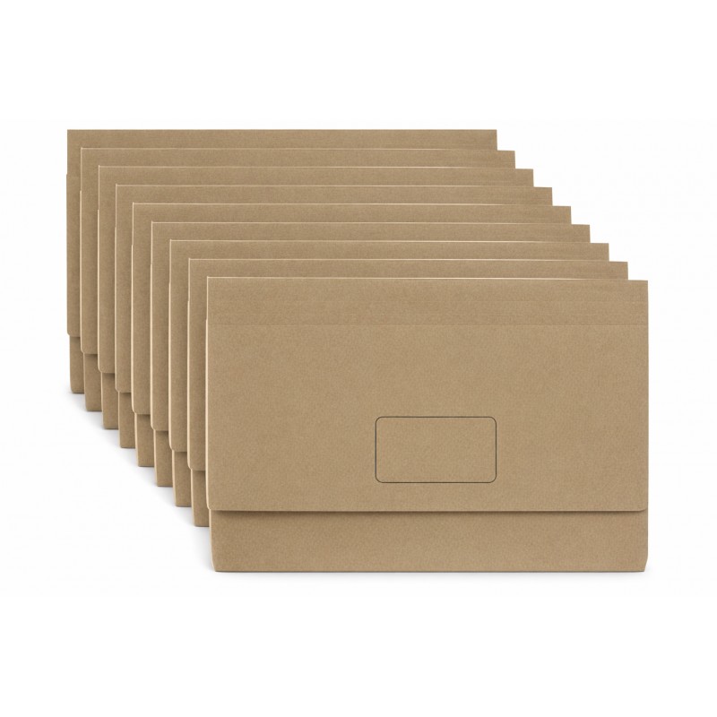 Marbig Slimpick Foolscap Document Wallet Kraft, Pack of 10 Marbig Slimpick Foolscap Document Wallet Kraft, Pack of 10