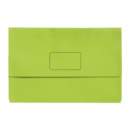 Marbig Slimpick Foolscap Document Wallet Bright Green - Pack of 10