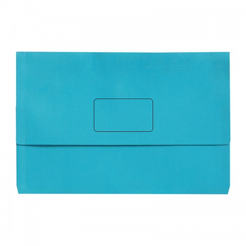 Marbig Slimpick Foolscap Document Wallet Bright Marine - Pack of 10