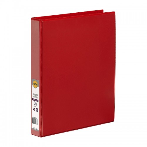 Marbig Clearview Insert Binder A4 25mm 2D Rings Red Marbig Clearview Insert Binder A4 25mm 2D Rings Red