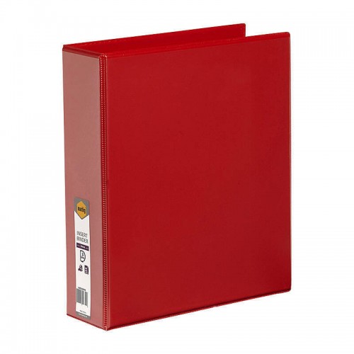 Marbig Clearview Insert Binder A4 50mm 3D Rings Red
