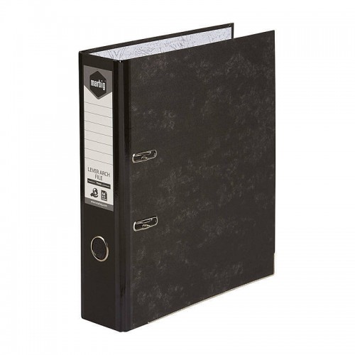 Marbig Lever Arch File A4 Reinforced Spine Black Mottle