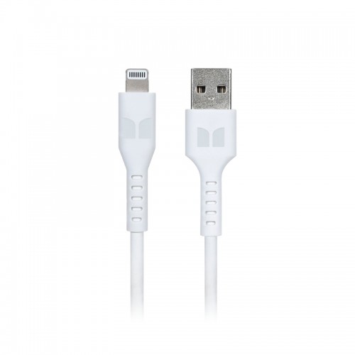Monster Lightning to USB-A Thermo Plastic Elastometer Cable - White 2m Monster Lightning to USB-A Thermo Plastic Elastometer Cable - White 2m