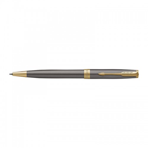 Parker Sonnet Grey Lacquer Gold Trim Ballpoint Pen