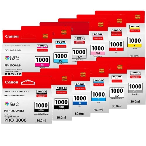 12 Pack Canon PFI-1000 Genuine Ink Cartridges