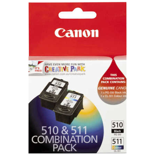 2 Pack Canon PG-510/CL-511 Genuine Ink Cartridges
