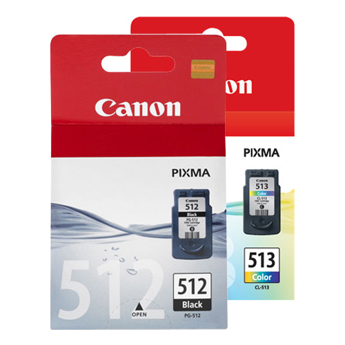 2 Pack Canon PG-512/CL-513 Genuine Ink Cartridges
