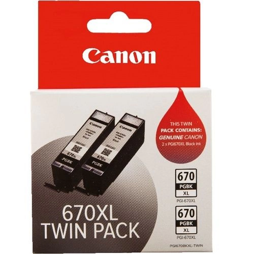 Canon PGI-670XLBK 2 Pack Value Pack (Genuine)