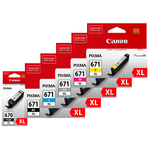 6 Pack Canon PGI-670XL/CLI-671XL Genuine Ink Cartridges