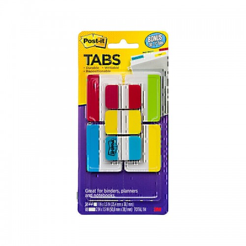 Post-It Tabs Assorted Sizes and Colours 48-Pack - Box of 12 Post-It Tabs Assorted Sizes and Colours 48-Pack - Box of 12