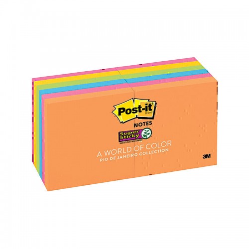 Post-It Super Sticky Notes Rio De Janeiro 76 x 76mm 12-Pack