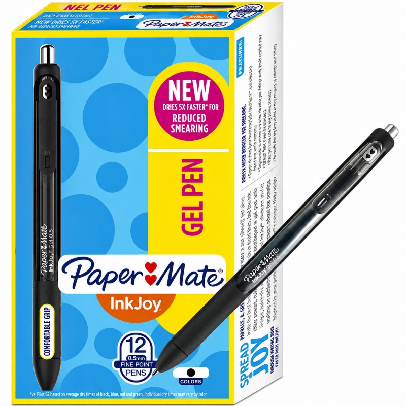 Paper Mate Inkjoy Retractable Gel Pen Black - Box of 12 Paper Mate Inkjoy Retractable Gel Pen Black - Box of 12