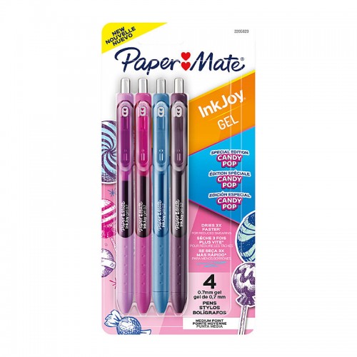 Paper Mate InkJoy Gel Pens .0mm7 Candy Pop Colours - Pack of 4 - Box of 6 Paper Mate InkJoy Gel Pens .0mm7 Candy Pop Colours - Pack of 4 - Box of 6