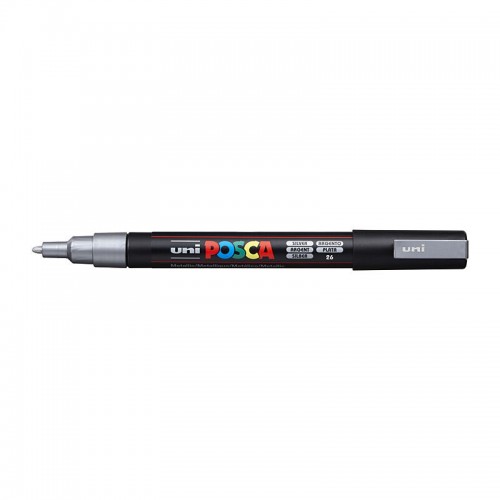 POSCA PC-3M Paint Markers Fine Bullet Tip - Silver POSCA PC-3M Paint Markers Fine Bullet Tip - Silver