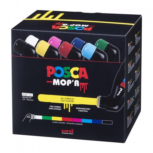 POSCA PC-M22 MOP'R Paint Markers Round Tip - Assorted Colours - Pack of 8 POSCA PC-M22 MOP'R Paint Markers Round Tip - Assorted Colours - Pack of 8