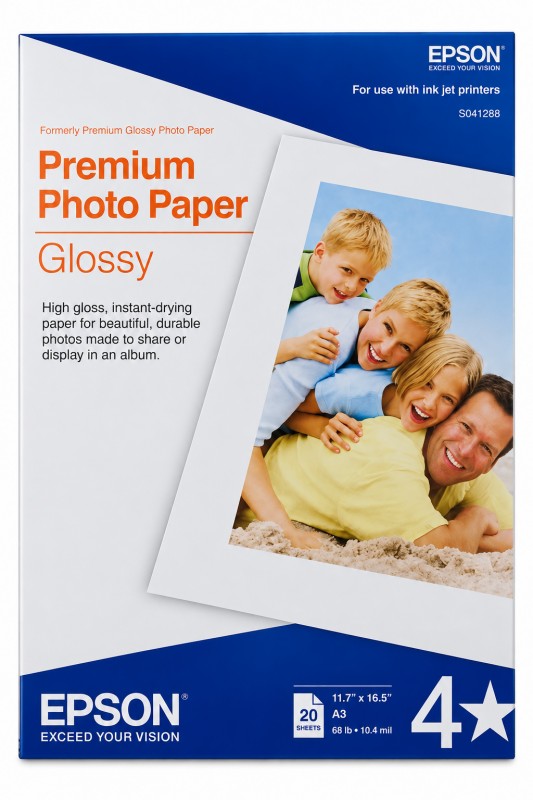 Epson A3 Premium Glossy Photo Paper 20 Sheets Epson A3 Premium Glossy Photo Paper 20 Sheets