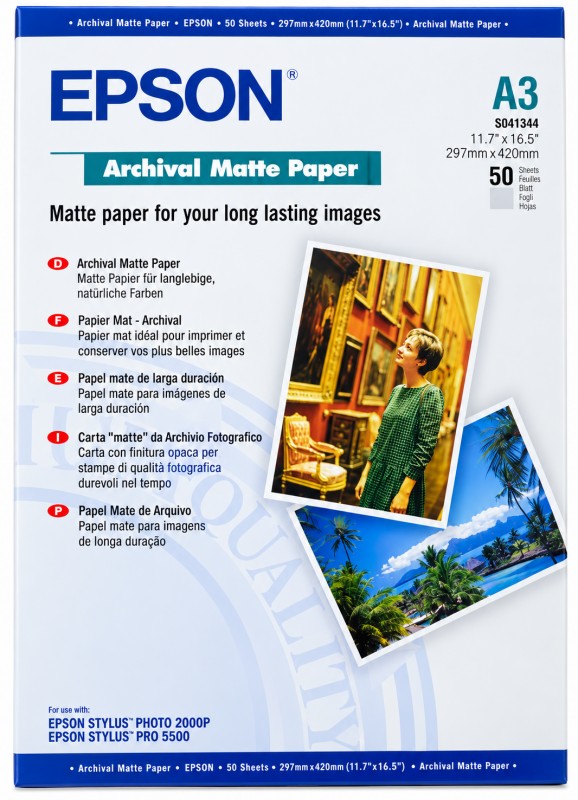 Epson A3 Archival Matte Paper 50 Sheets Epson A3 Archival Matte Paper 50 Sheets