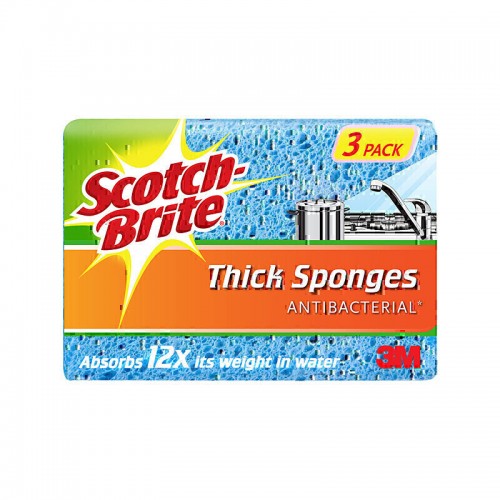 Scotch-Brite Thick Antibacterial Sponge - Pack of 24 Scotch-Brite Thick Antibacterial Sponge - Pack of 24