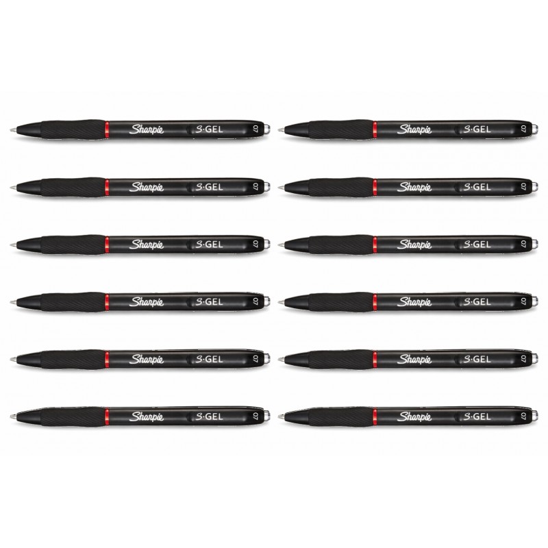 Sharpie S-Gel Retractable Gel Pens 0.7 mm Red, Box of 12 Sharpie S-Gel Retractable Gel Pens 0.7 mm Red, Box of 12