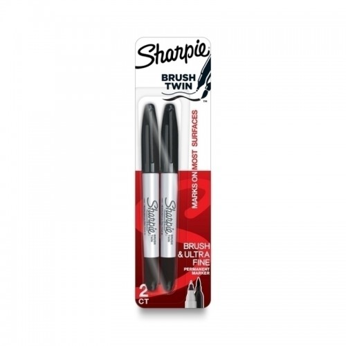 Sharpie Permanent Marker Brush Twin - Pack of 2 - Box of 6