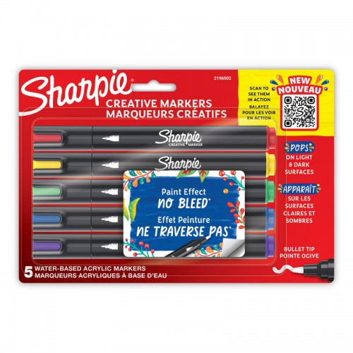 Sharpie Creative Marker Bullet Tip - Pack of 5 - Box of 6 - Assorted Colours