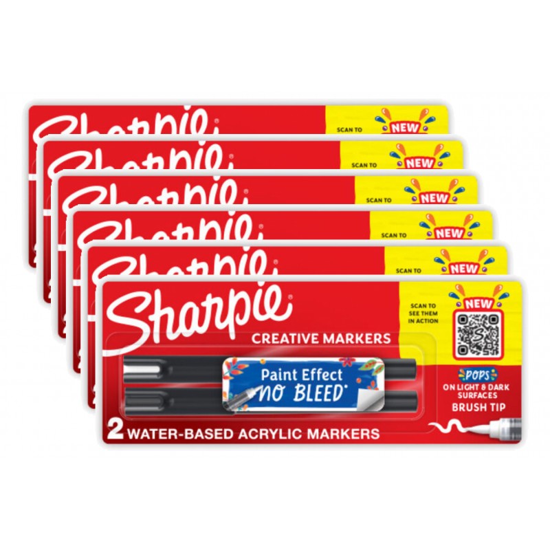Sharpie Creative Marker Brush Tip Assorted Colours, 6 Packs of 2 Sharpie Creative Marker Brush Tip Assorted Colours, 6 Packs of 2