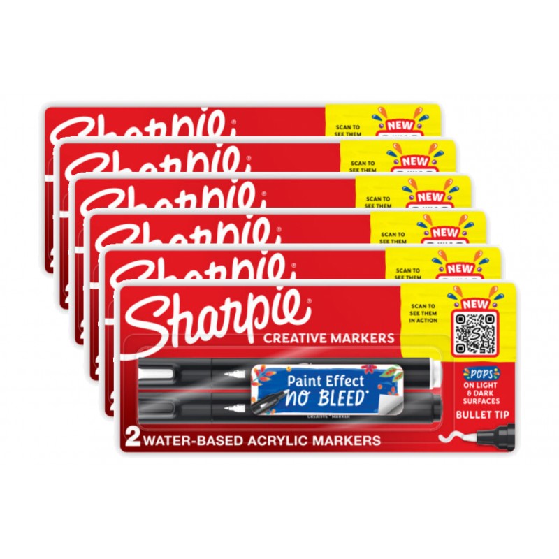 Sharpie Creative Markers Bullet Tip Assorted Colours, 6 Packs of 2 Sharpie Creative Markers Bullet Tip Assorted Colours, 6 Packs of 2