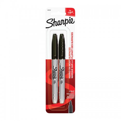 Sharpie Permanent Marker Fine Point Black - Pack of 2 - Box of 6