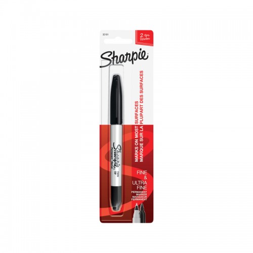 Sharpie Marker TwinTip Black - Box of 6