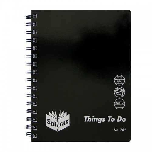 Spirax 701 Organiser Range Things To Do A5 96 pages - Pack of 5 Spirax 701 Organiser Range Things To Do A5 96 pages - Pack of 5