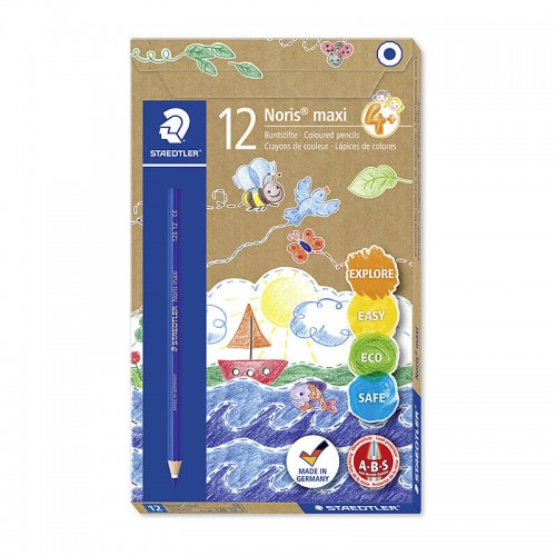 Staedtler 126 12-3 Noris Club MAXI Learner Coloured Pencils - Blue - Pack of 12 Staedtler 126 12-3 Noris Club MAXI Learner Coloured Pencils - Blue - Pack of 12