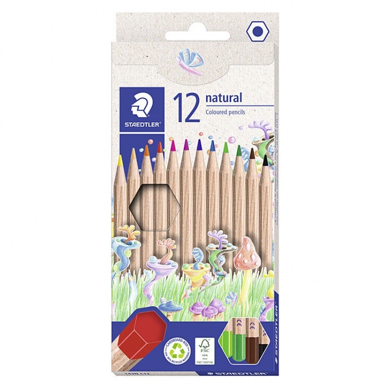 Staedtler Natural Coloured Pencils Assorted Colours, Box of 12 Staedtler Natural Coloured Pencils Assorted Colours, Box of 12