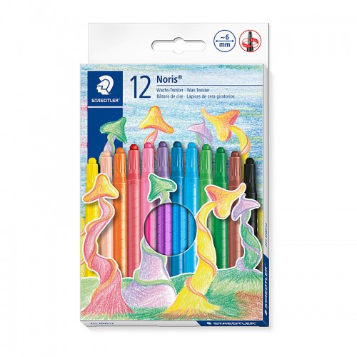 Staedtler Noris Club Wax Twister Colour Crayons - Box of 12 - Assorted Colours