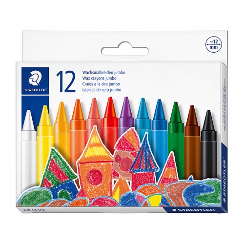 Staedtler Jumbo Triangular Wax Crayons - Box of 12 Staedtler Jumbo Triangular Wax Crayons - Box of 12