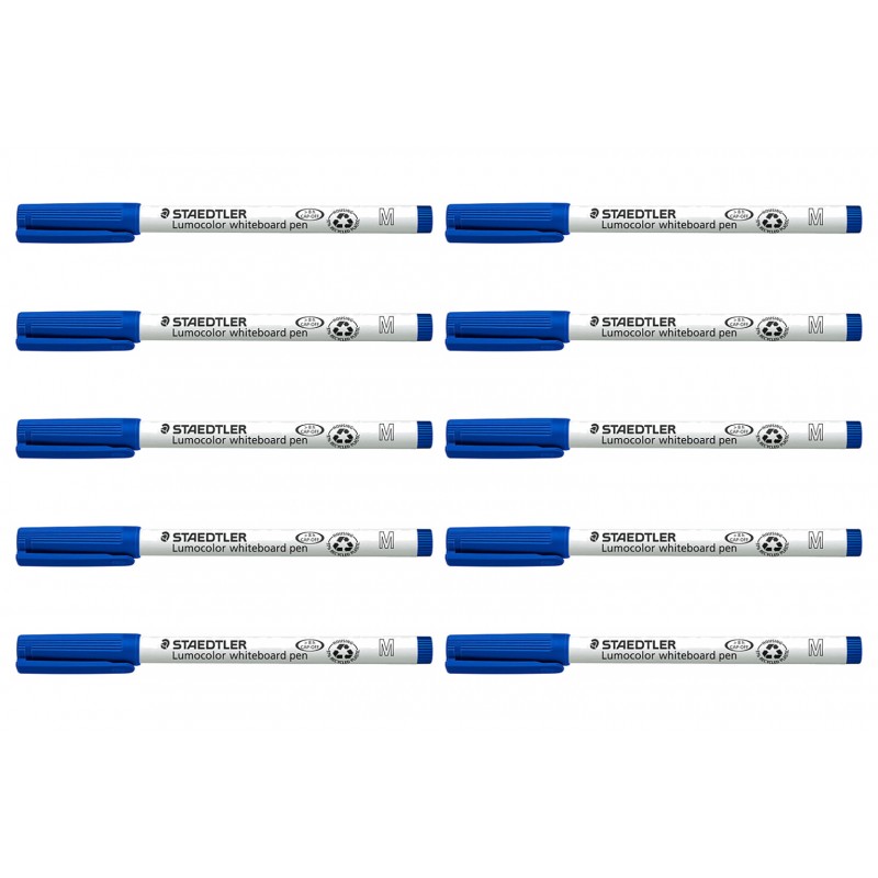 Staedtler Lumocolor Whiteboard Markers Blue, Box of 10 Staedtler Lumocolor Whiteboard Markers Blue, Box of 10
