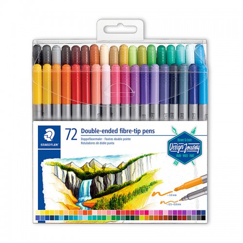 Staedtler Double Ended Fibre Tips Pens - Pack of 72 - Assorted Colours