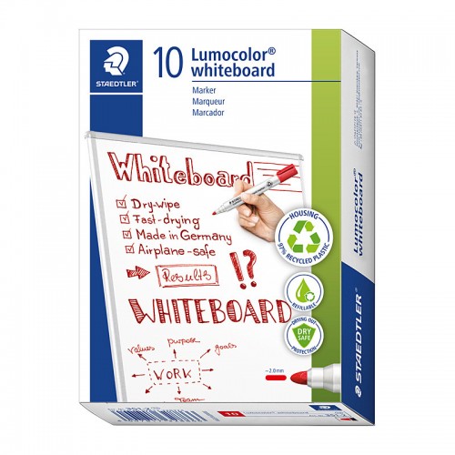 Staedtler Whiteboard Marker 351 Bullet Red - Box of 10