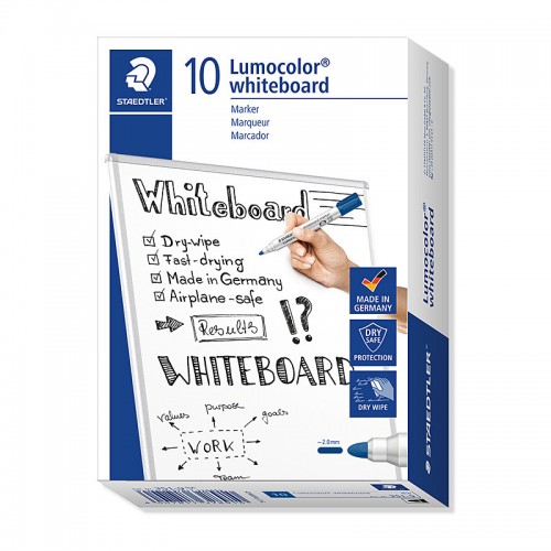 Staedtler Whiteboard Marker 351 Bullet Blue - Box of 10