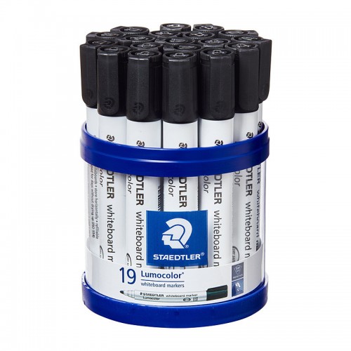 Staedtler Whiteboard Marker 351 Bullet Black - Cup of 19
