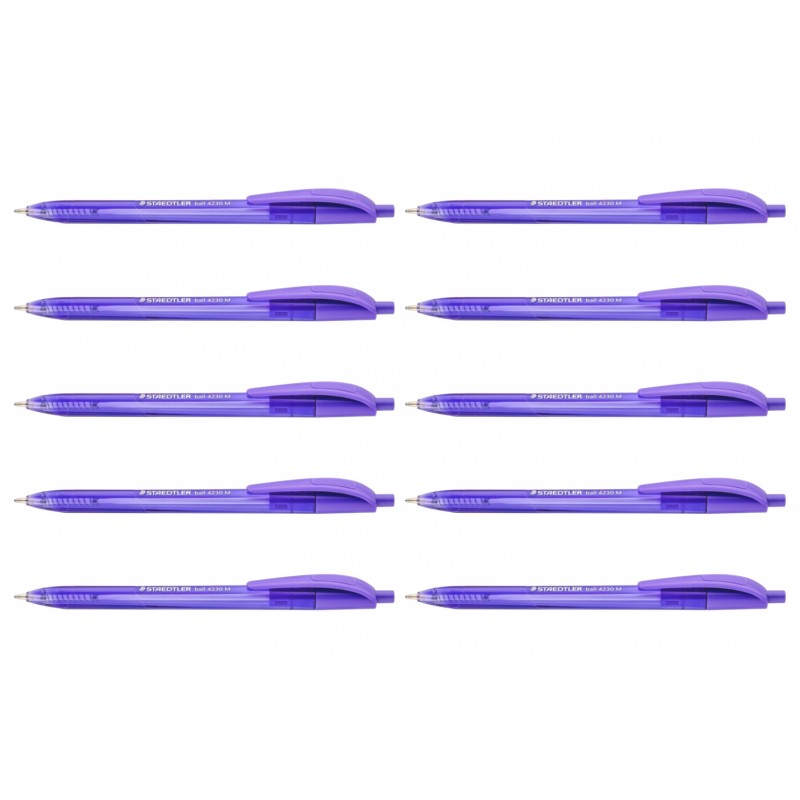 Staedtler 4320 Triangular Medium Ballpoint Pens Purple, Box of 10 Staedtler 4320 Triangular Medium Ballpoint Pens Purple, Box of 10