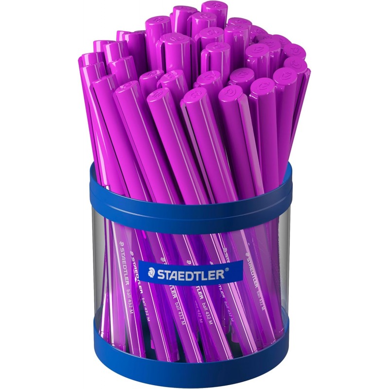 Staedtler 432 Triangular Ballpoint Pens Medium Violet, Cup of 40 Staedtler 432 Triangular Ballpoint Pens Medium Violet, Cup of 40