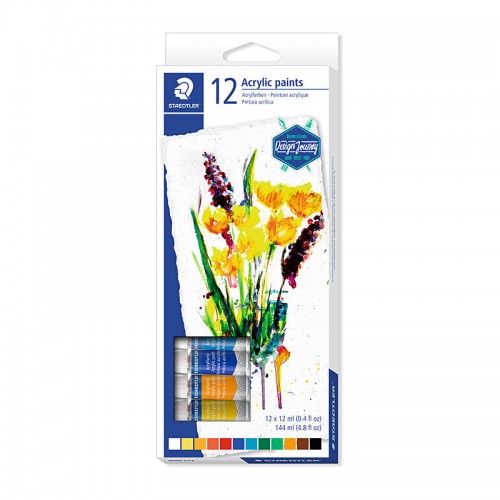 Staedtler 8500 Acrylic Paints - Assorted Colours - Box of 12 Staedtler 8500 Acrylic Paints - Assorted Colours - Box of 12
